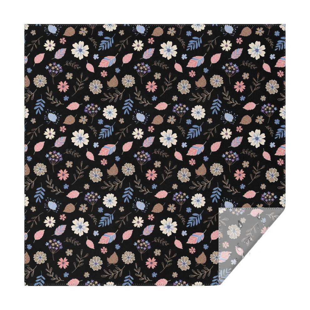Pioneer firkantet dug med blomsterprint, vandtæt, aftørrelig, spildsikker, vaskbar borddug til køkkenfestdekoration, 122x122 cm