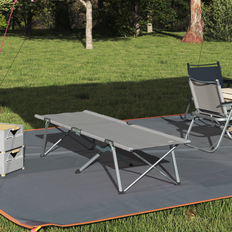 vidaXL Hopfällbar Camping Säng Grå Aluminium Stor Hopfällbar