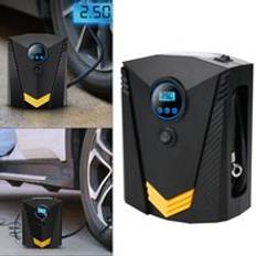 12v elbilsdäck uppblåsningspump digital bärbar luftkompressor & 3 adaptrar för bilhjul däck elektriska