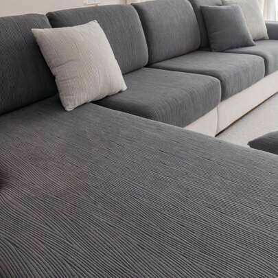 1 st Jacquard elastisk sofföverdrag, anti-slip soffkuddfodral, tillämplig för L-formad soffa och 1/2/3/4-sits soffor - Mörkgrå (Singel Set,2 Sits,3 Sits,4 Sits,Ryggöverdrag till soffa,L-formad)