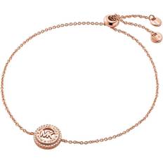 Michael Kors Ladies Premium Rose Gold Plated Cubic Zirconia Circle Logo Bracelet MKC1383AN791