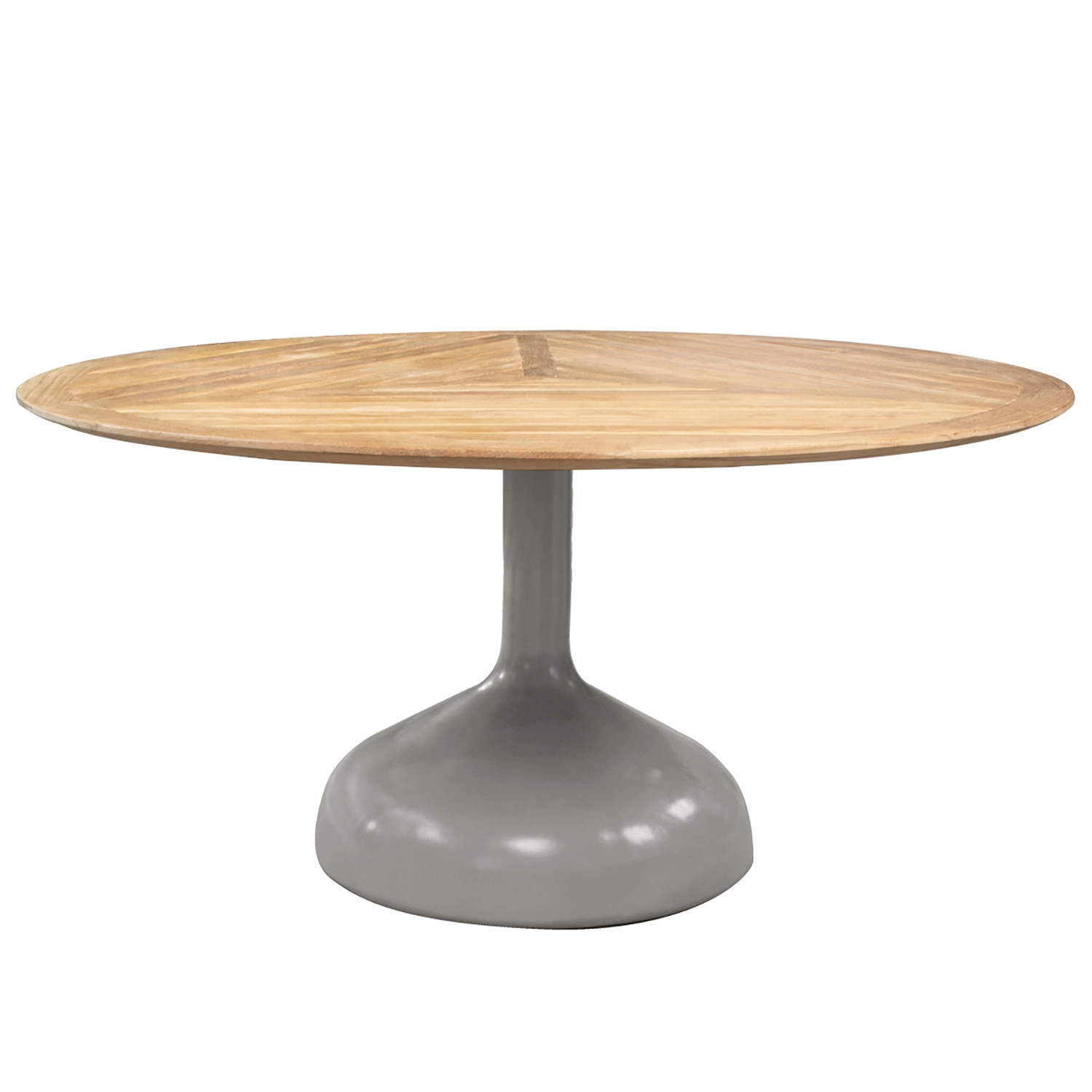 Glaze matbord Taupe/Teak Ø144 cm - Träfärgad/Taupe