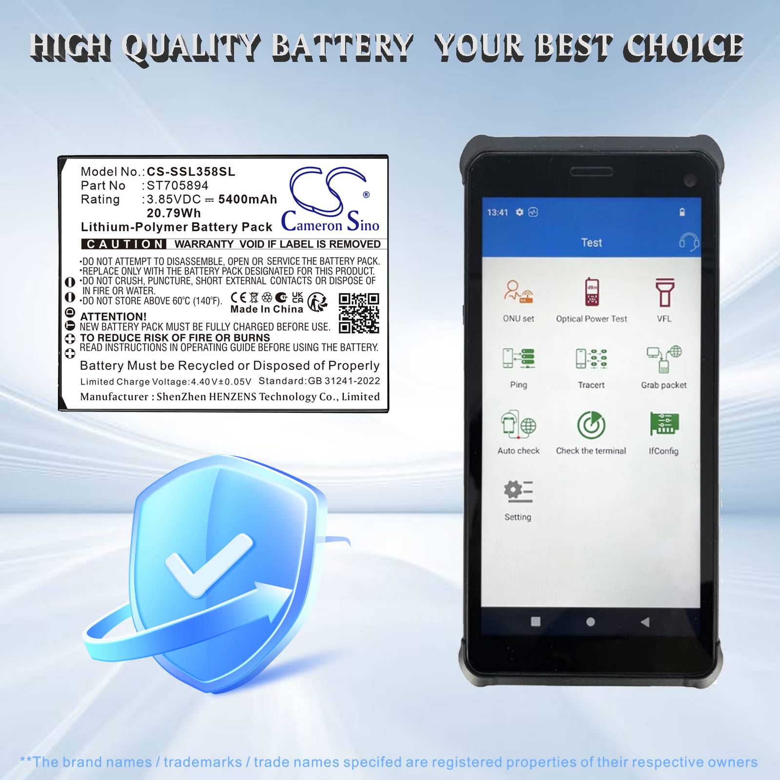 Batteri for Senter S357, SL358 ST705894 3.85 V 5400 mAh Li-ion