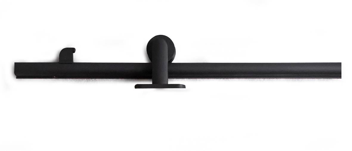 Skydedørsbeslag - inkl. skinne - flere varianter Compact top skinne sort