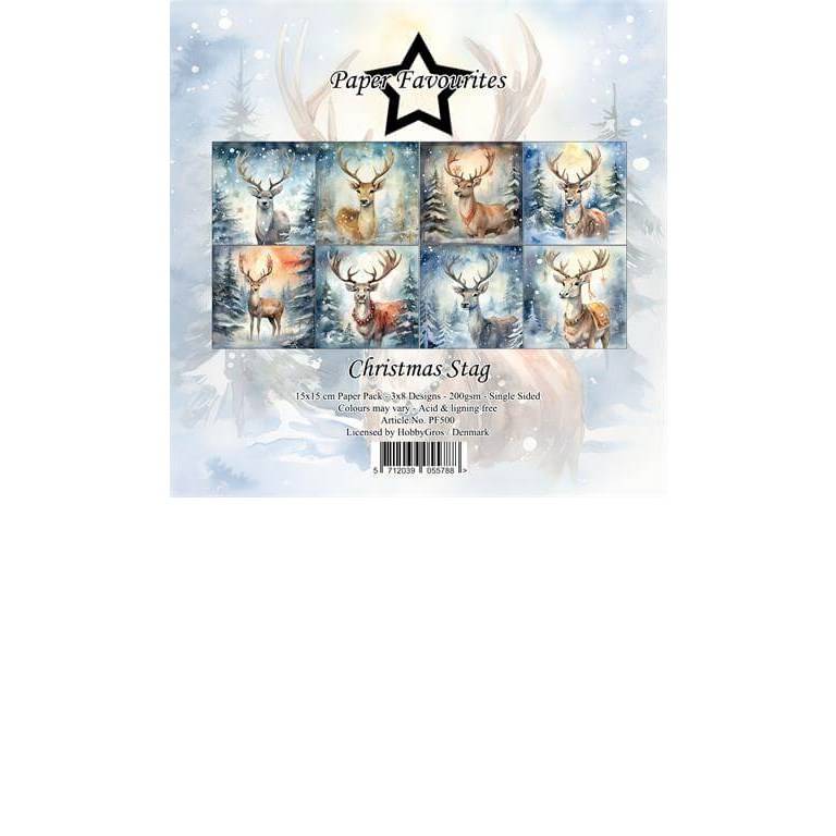 Scrapbookingpapper - 15x15cm - Christmas Stag