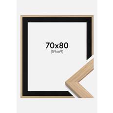 Ram Oak Wood 70x80 cm - Passepartout Svart 60x70 cm