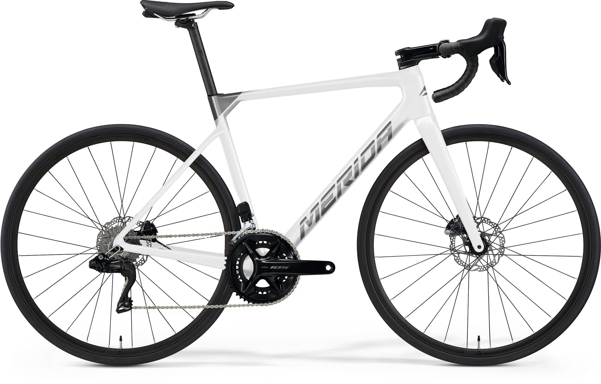 Merida Scultura 6000 White-Gunmetal Grey 2023 - Shimano 105 Di2 2x12sp - Merida Expert SL