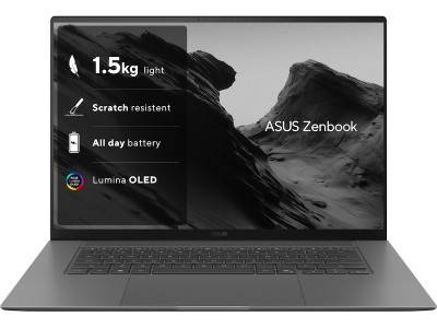 Asus ZenBook S16 UM5606GA-SS207W, 16" OLED 2.8K 120Hz, AMD Ryzen AI 9 465, 32 GB, 1 TB PCIe SSD, WiFi 7, bakbelyst tangentbord, Win11, 2 års garanti