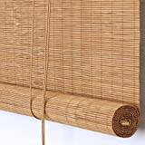 Bambu rullgardin natur, retro, romersk rullgardin, bamburullgardin, ljusfilterrullgardin för fönster, dörrar, insynsskydd, väderbeständig, trä, rullgardiner, solskydd för terrass, trädgård, balkong,