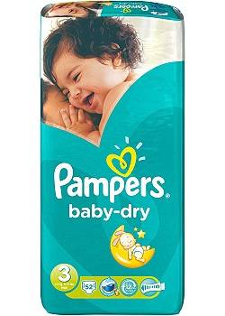 Barnblöja PAMPERS S3 4-9kg 52/FP