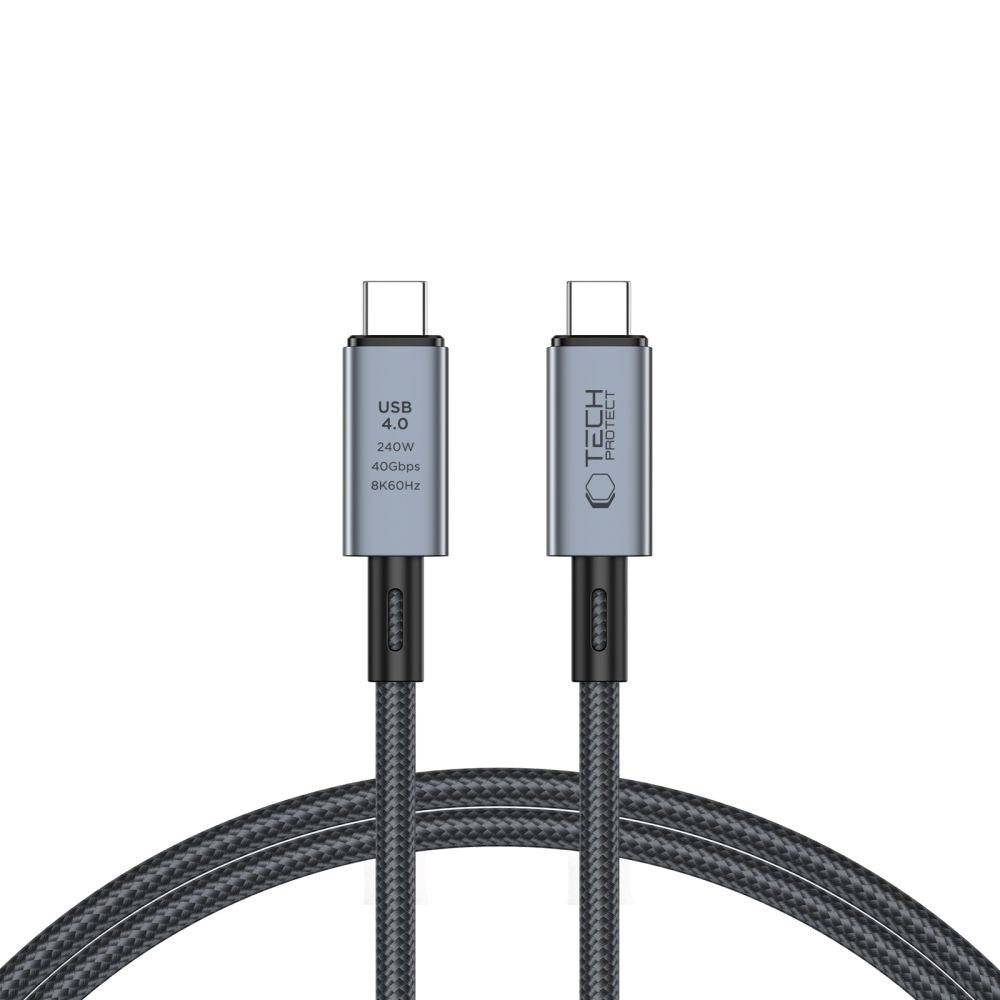Tech-Protect Ultraboost 8K 40GBPS USB-C til USB-C Kabel PD 240W 2m - Sort