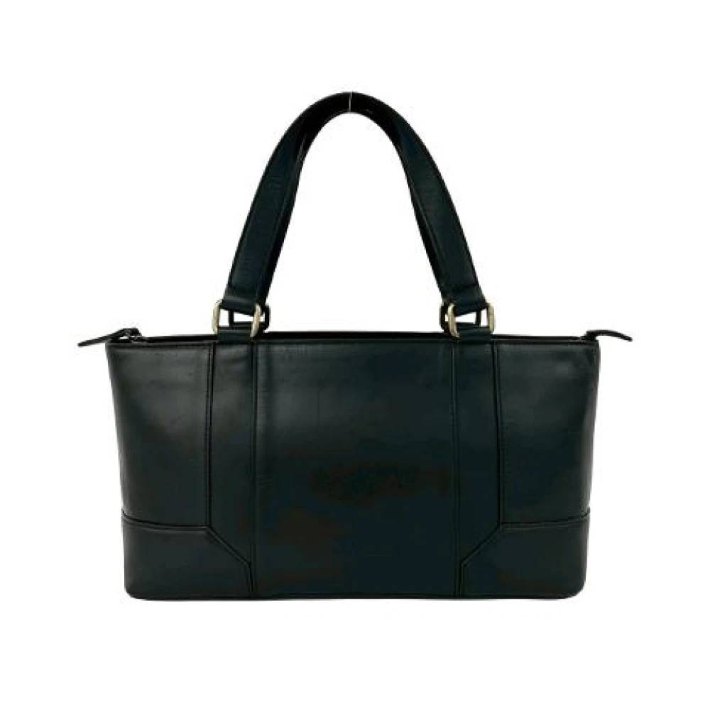 Burberry Vintage Pre-owned Nova Check Læder Håndtaske - Vintage - Dame - Sort - ONE SIZE - Læder