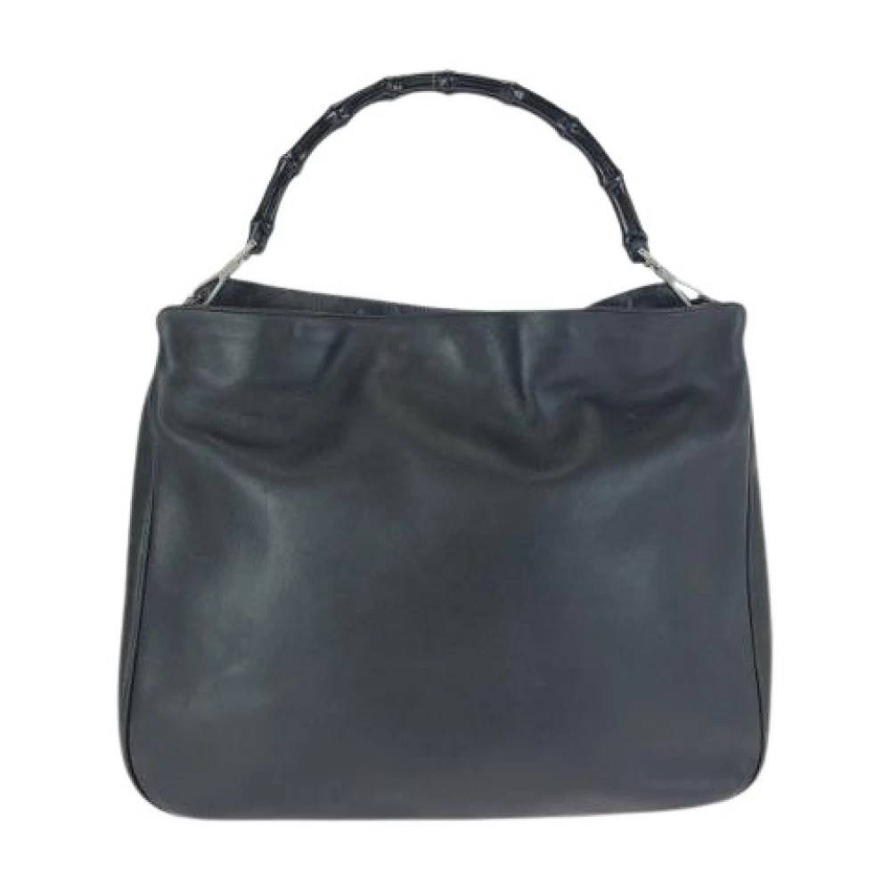 Gucci Vintage Pre-owned Bamboo Læder 2way Taske - Vintage - Dame - Sort - ONE SIZE - Læder