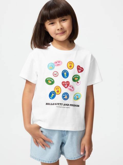 Uniqlo - Sanrio Characters Ut Graphic T-shirt - White - 9-10 Years (140cm)