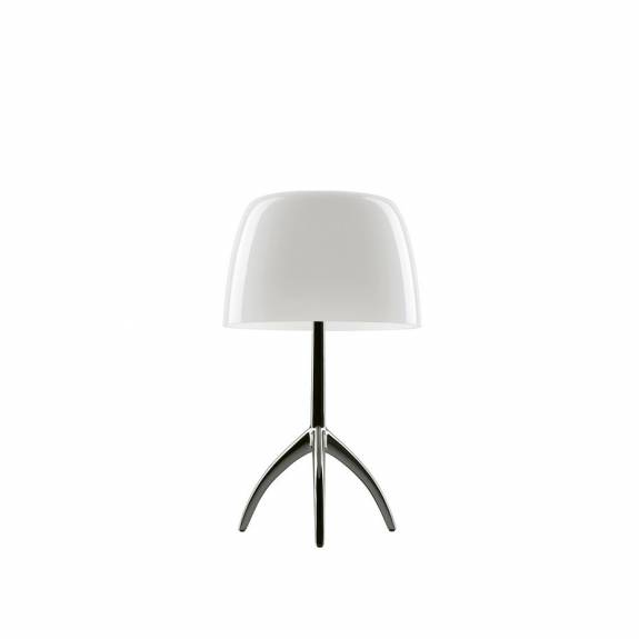 Lumiere Bordslampa Large Black Chrome/White Med Dimmer