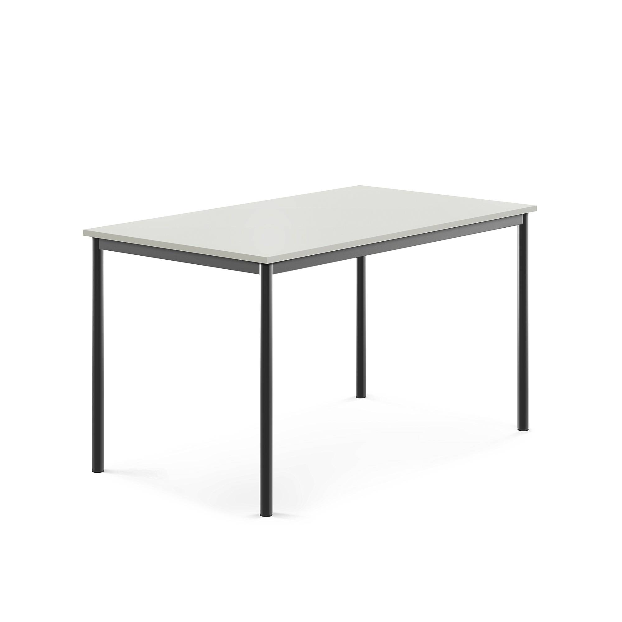 Bord SONITUS, 1400x800x760 mm, stativ antracitgrå, ljuddämpande högtryckslaminat, grå
