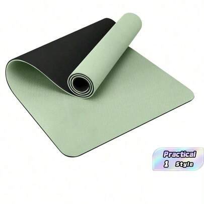 Extra tjock och bred yogamatta, halkfri träningsmatta, stötdämpande och ljudisolerande hopprepsmatta, bekväm vadderad träningsplatta, multifunktionell - Matcha Grön (180*57*0,6 cm)