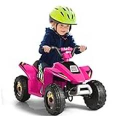 GOPLUS Elektrisk Kindquad ATV 6 V med fram- och bakåtbrytare, miniquad barnbil, elfordon av PP stål, elektrisk motorcykel för barn från 3 år bärbar upp till 30 kg, 73 x 40 x 44,5 cm (rosa)