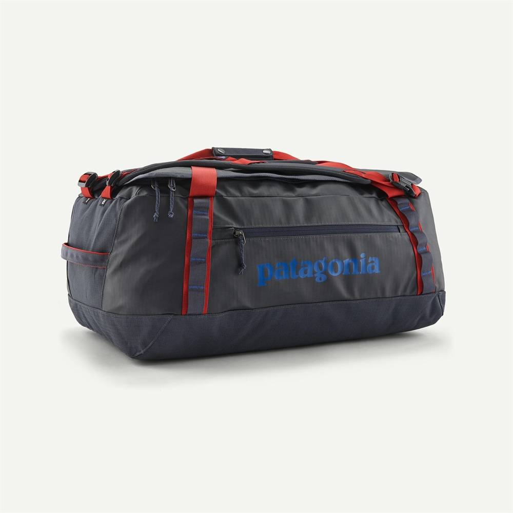 Patagonia Black Hole Duffel 55L - Smolder Blue w/Amanita Red.