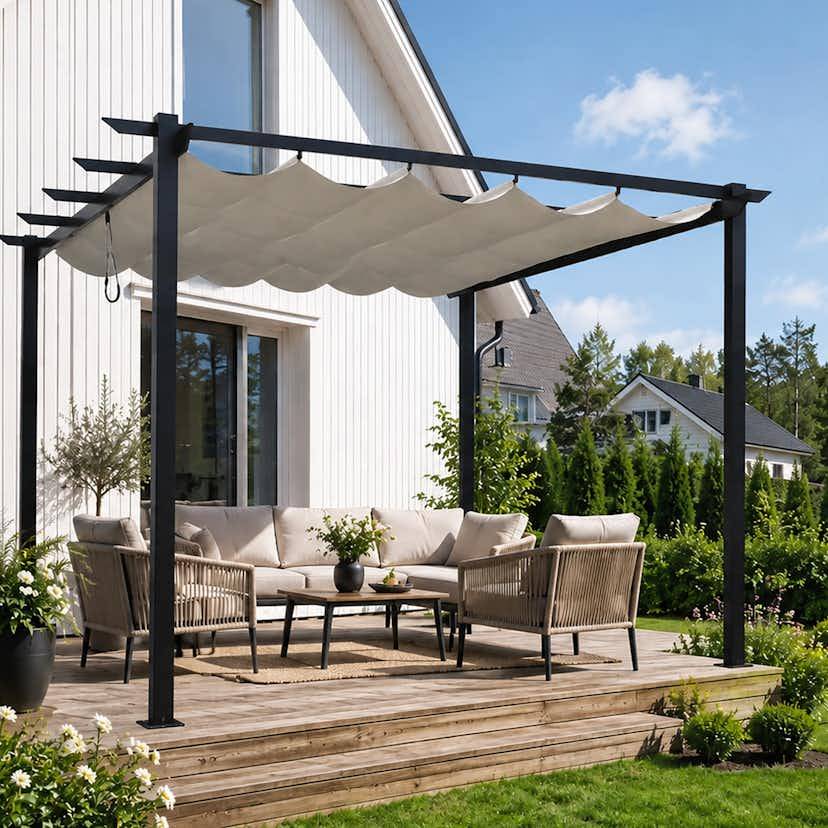 Pergola Mag-Pro Aluminium Med Tygtak 3 x 4 m