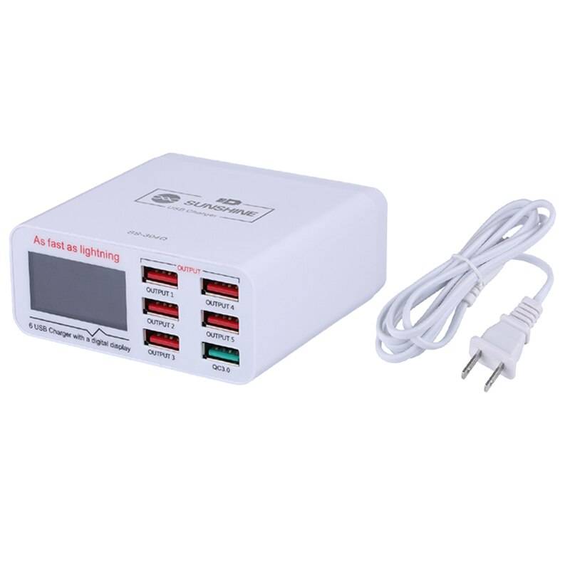 100v-240v telefonverktyg 6 portar intelligent snabbladdare för iphone samsung huawei reparationsverktyg mobiltelefoner ferramentas - Us plugg
