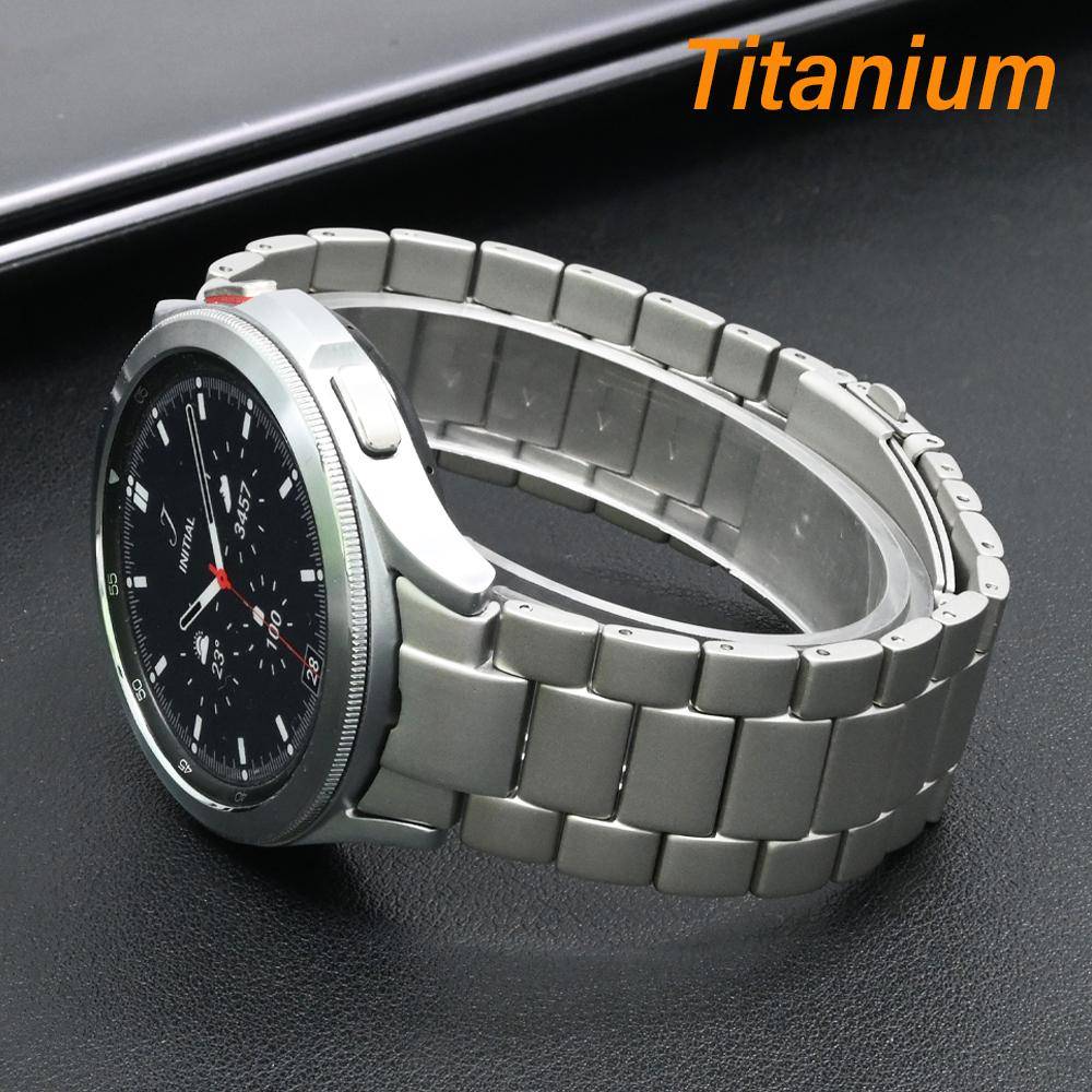 Metalltitanband för Samsung Galaxy Watch FE 7 6 5 4 40mm 44mm 6Classic 47mm 43mm Armband utan mellanrum för GALAXY 5Pro 45mm Rem silver