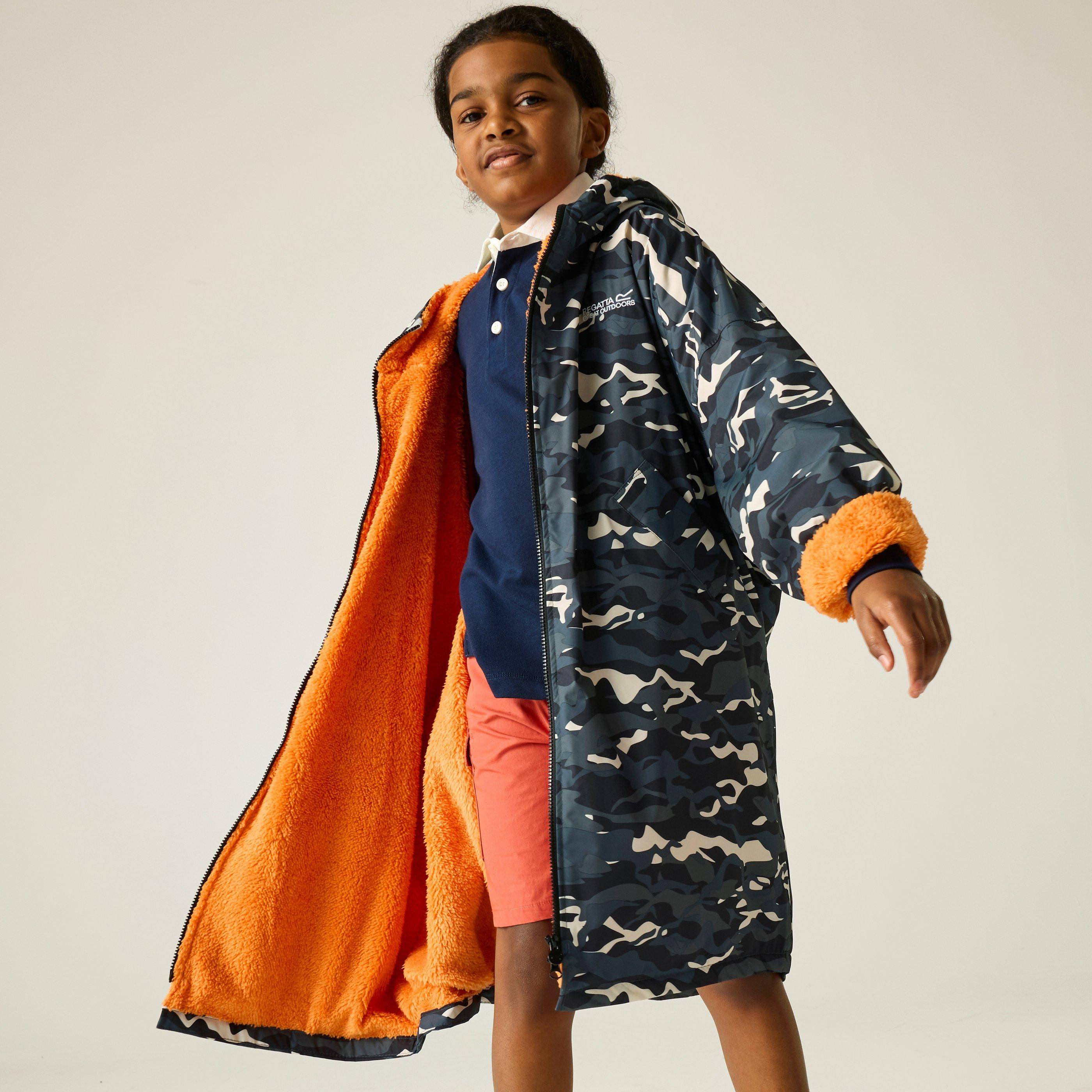 Regatta Unisex Kids Fleece Lined Oversized Fit Waterproof Robe