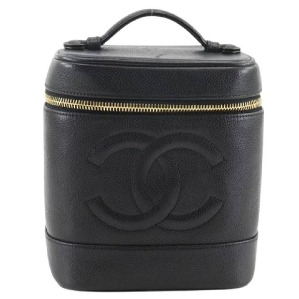 Chanel Vintage Pre-owned Coco Mark Caviar Skin Vanity Pouch - Vintage - Dame - Sort - ONE SIZE - Læder
