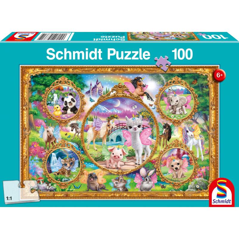Schmidt Spiele 56371 Animal Club, Einhorn-Tierwelt, 100 Teile...