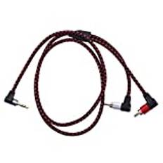 WXHN 90 Degree 3.5mm Male to 2 RCA Male Cable Right Angle Stereo AUX Y Splitter Cord Microphone Jack Plug for Laptop 1M