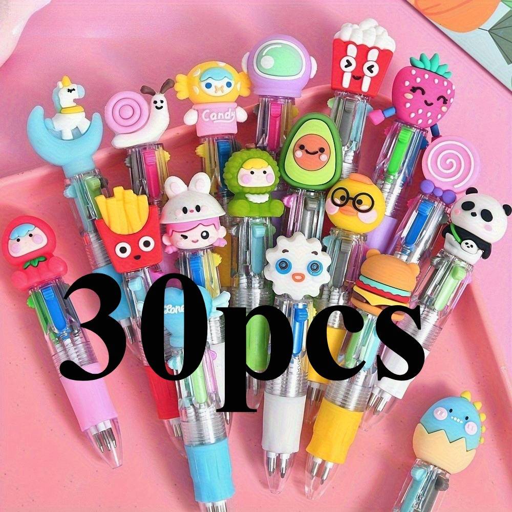 30 Cartoon In 1 Pens | 4-color Ballpoint Pens, Cute And Portable, Perfect For Parties, Schools, Office Prizes, Birthday Gifts, Pen Cases, Stationery Small Gifts