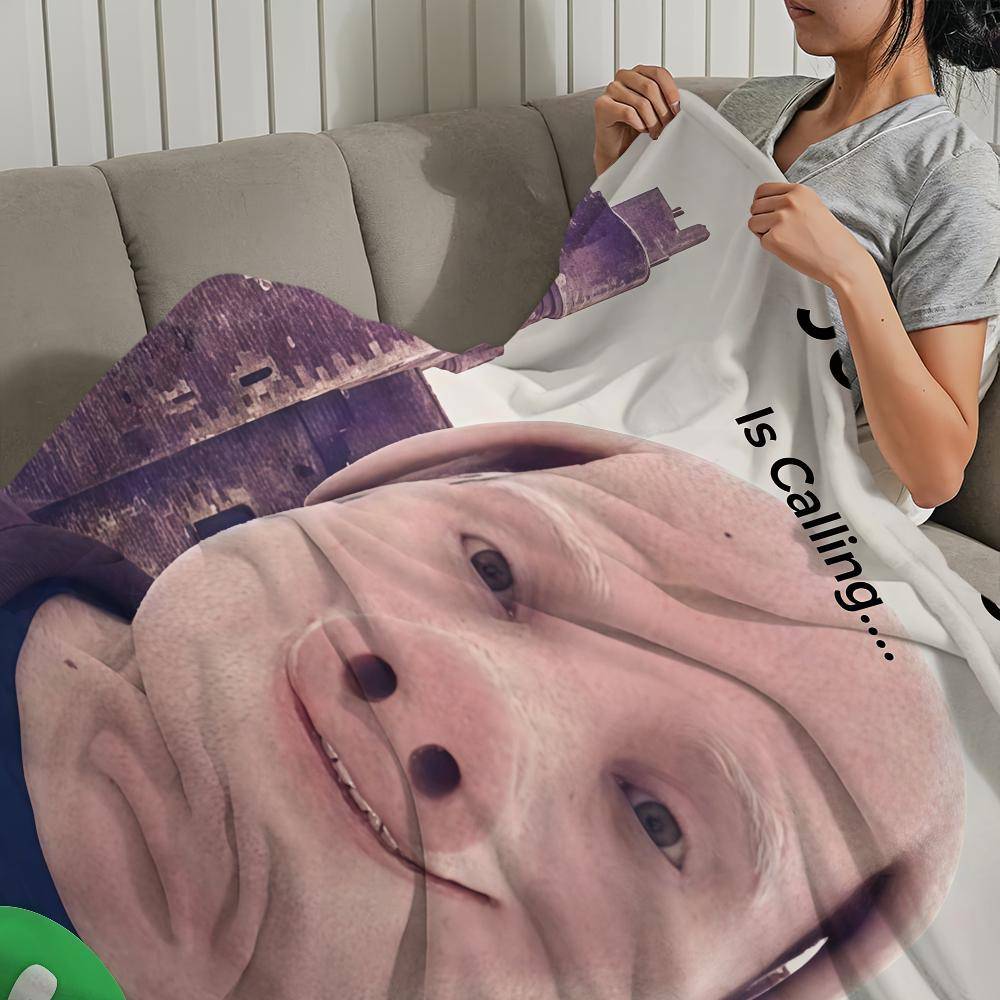 John Pork Smiling Pig Ringer Filt Filt för Soffa Soffa Resa Hem Picknick Flanellfilt födelsedagspresent Varm Bekväm