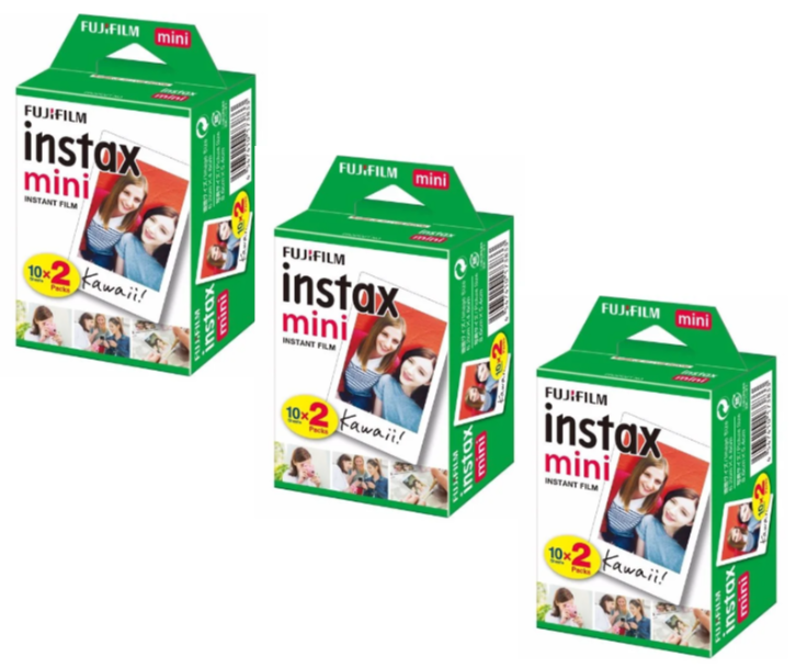 Fuji - 3x Instax Mini Film 20 Shots - 10x2 - Bundle - Klar til levering - Prismatch
