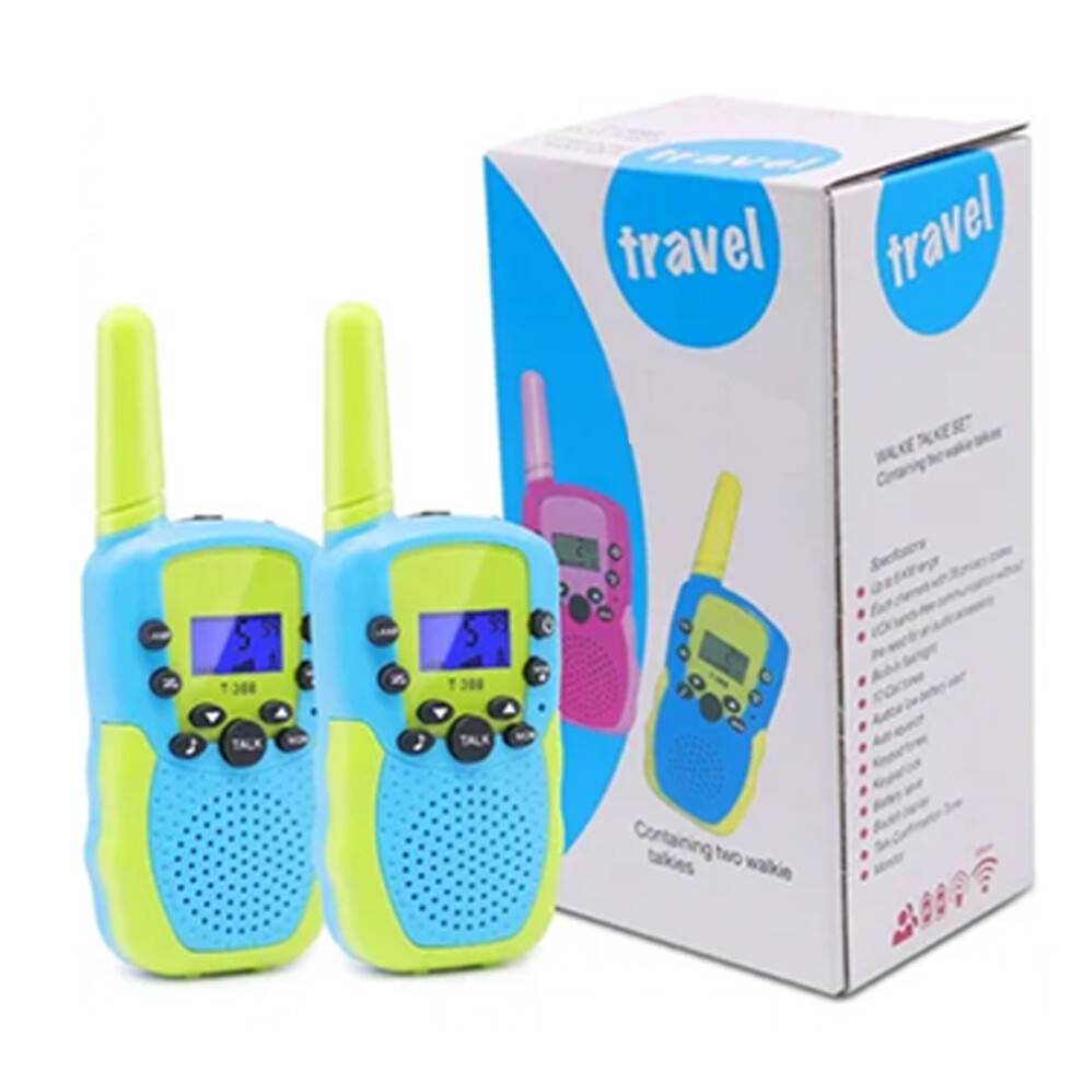 Walkie-talkies til børn med genopladeligt batteri, lang rækkevidde, udendørs legetøj, tovejsradio, klar lyd, lommelygte, baggrundsbelyst