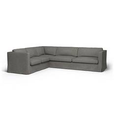 IKEA - Överdrag till Karlstad hörnsoffa (2+3), Taupe, BOUCLÉ & TEXTUR - Bemz