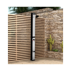 OLYMPIA Solar havebruser i PVC og metal H217 cm - Sort/Børstet nikkel