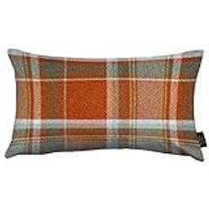 McAlister Textiles Heritage Tartan prydnadskudde med fyllning ingår – 40 x 60 cm i terrakotta orange – ull-känsla rutig Highlands rutig prydnadskudde för soffor och sovrum