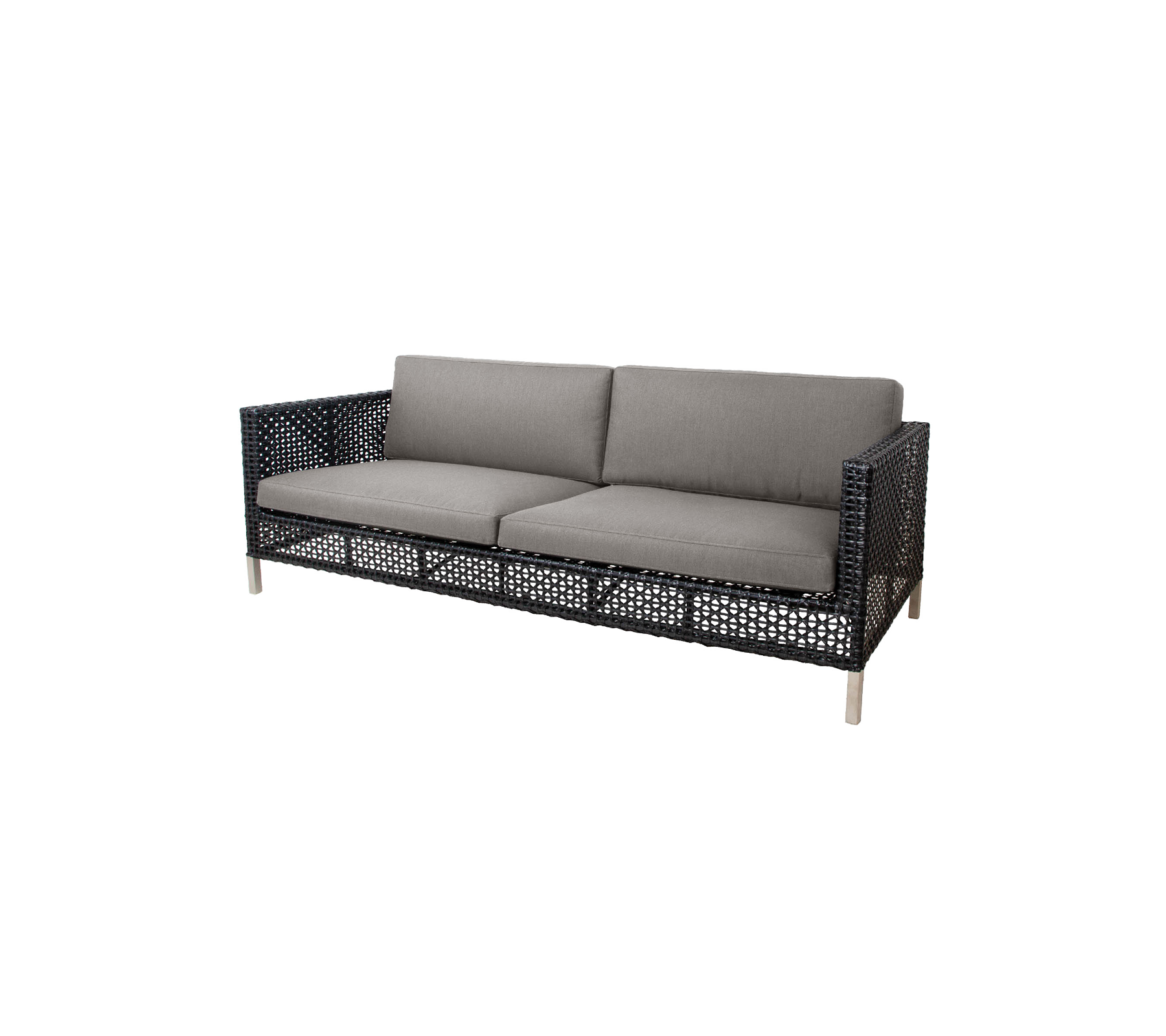 Connect 3-pers. sofa - Taupe, large round Weave / White, Natté w/QuickDry & Airflow