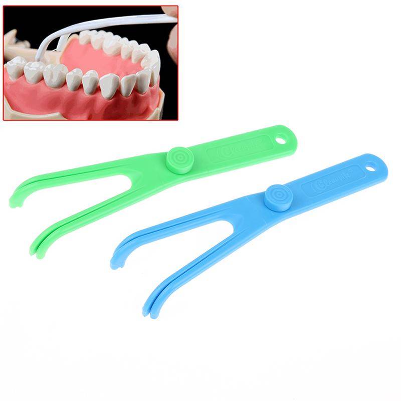 Tandtrådshållare Hjälpmedel Oral Hygien Tandpetshållare Interdental Tandrengörare blå