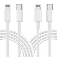 [Apple MFi-certifierad] USB C till Lightning-kabel 2 m, 2-pack USB-C till iPhone-laddare, stöder strömförsörjning med typ-C PD-laddare, snabbladdning för iPhone 12/11/Pro/Max/XR/XS/X/8 Plus/SE/iPad