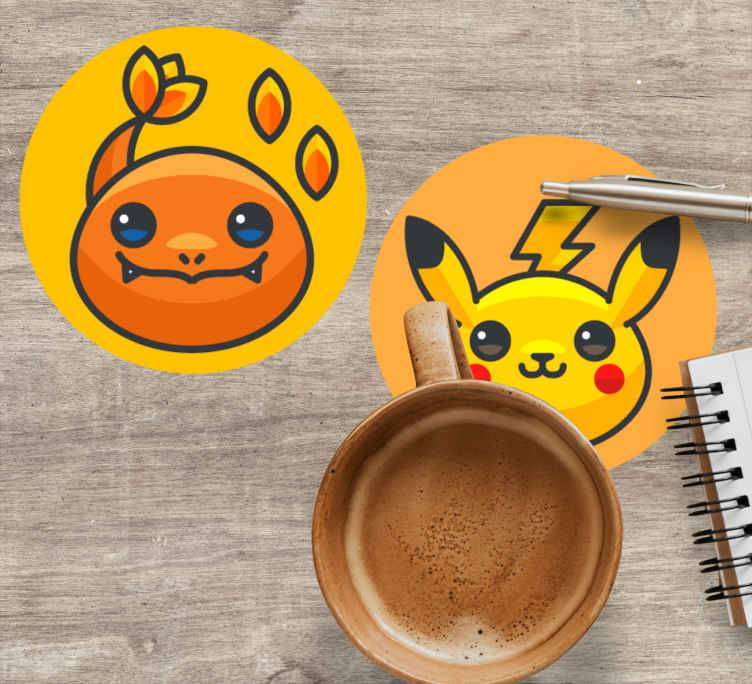 Pokemon karaktärer fler glasunderlägg