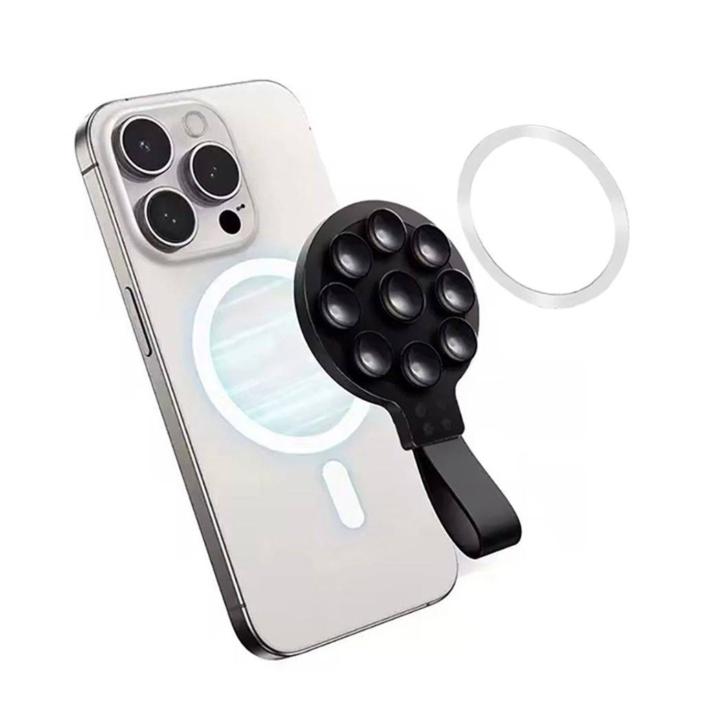 SiGN Magnetisk Mobilhållare med Sugpropp & MagSafe-ring – Svart