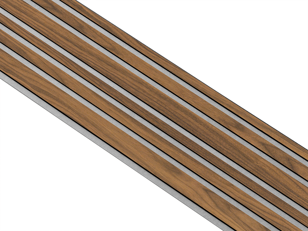 I-Wood Basic Mixed listebredde paneler, i sort kerne, klar oliering - mål 17 x 300 x 2400 mm.
