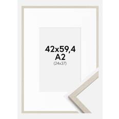 Ram Edsbyn Sand 42x59,4 cm (A2) - Passepartout Vit 25x38 cm