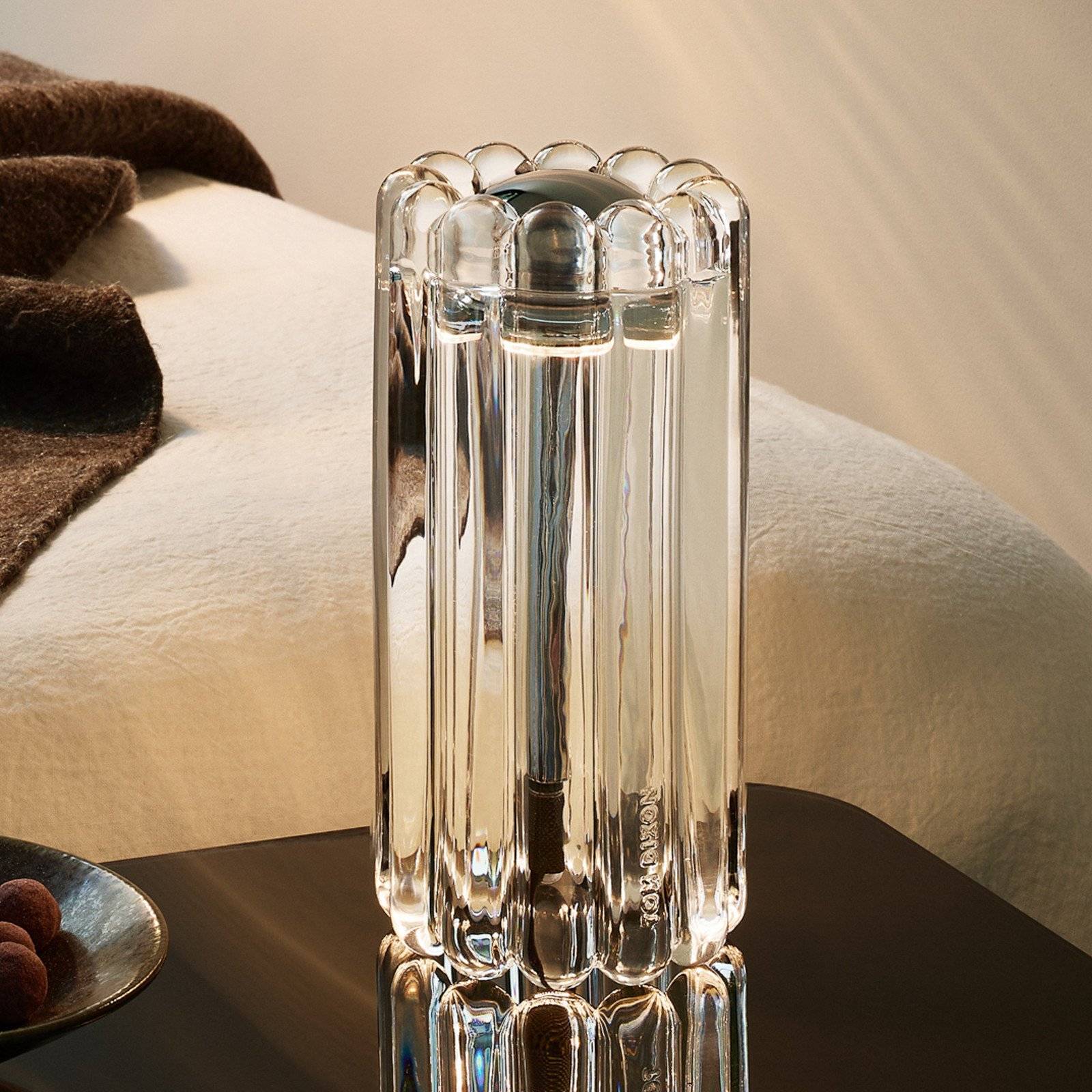 Bordlampe Tom Dixon, Press, dæmpbar, Gennemsigtig, Stue, Glas