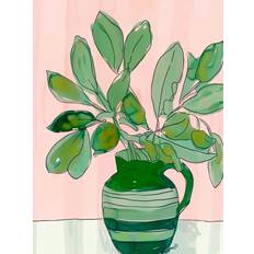 Plakat - Grøn Vase med Blade