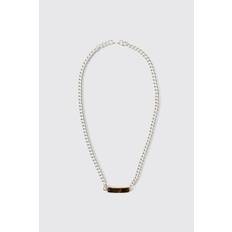 Mens Chain Necklace with Gold Tab