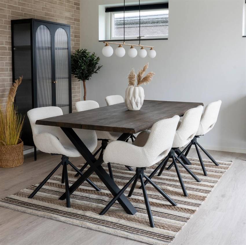 Scandinavian Living Rønne spisebordssæt - Spisebord inkl. 6 stole 58 cm x 75 cm x 59 cm | Møbelsalg.dk