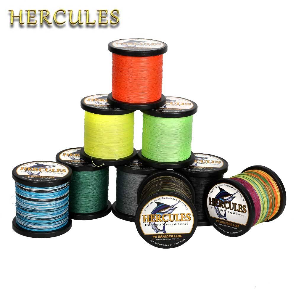 Hercules 12 Strands Braided Fishing Line 0.12mm-0.75mm Multifilament PE 300M 500M 1000M Fish Line 10LB - 200LB Carp Fishing