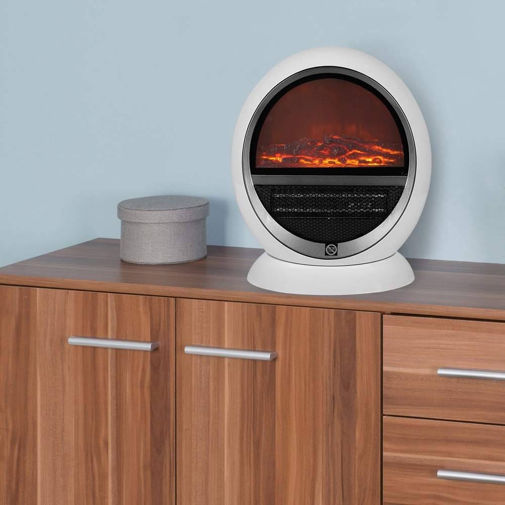 Elektrisk kaminvärmare, 1500W, LED-låga, oscillerande